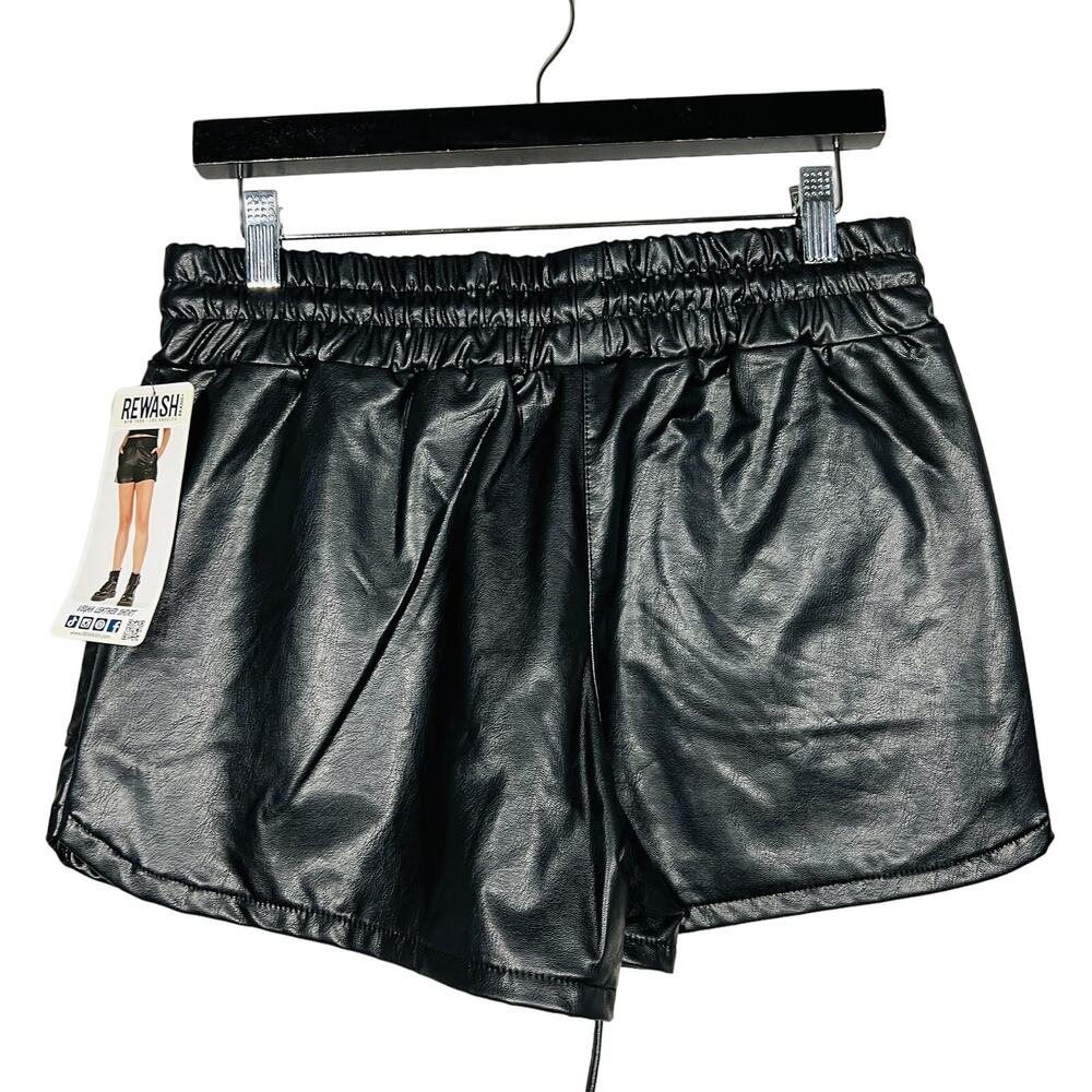 NEW! Rewash Vegan Leather Shorts Black Casual Mini Shorty - M